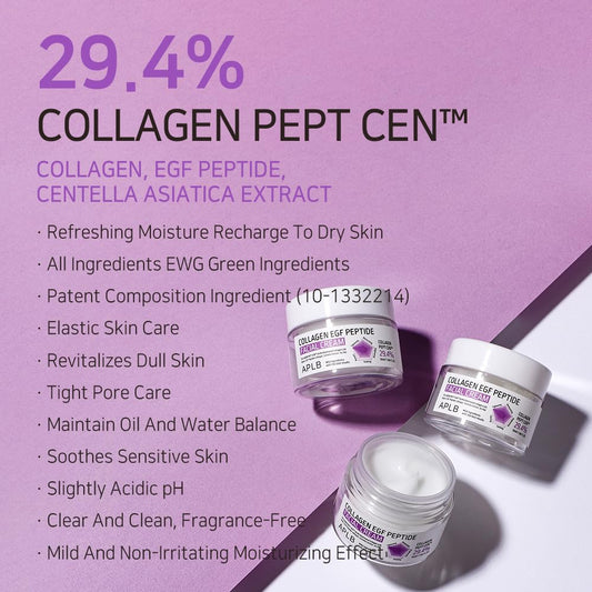Collagen EGF Peptide Facial Cream – 29.4% Collagen Pept CEN™, soothing Centella, elastic skin care and moisture recharge at K-Beau.