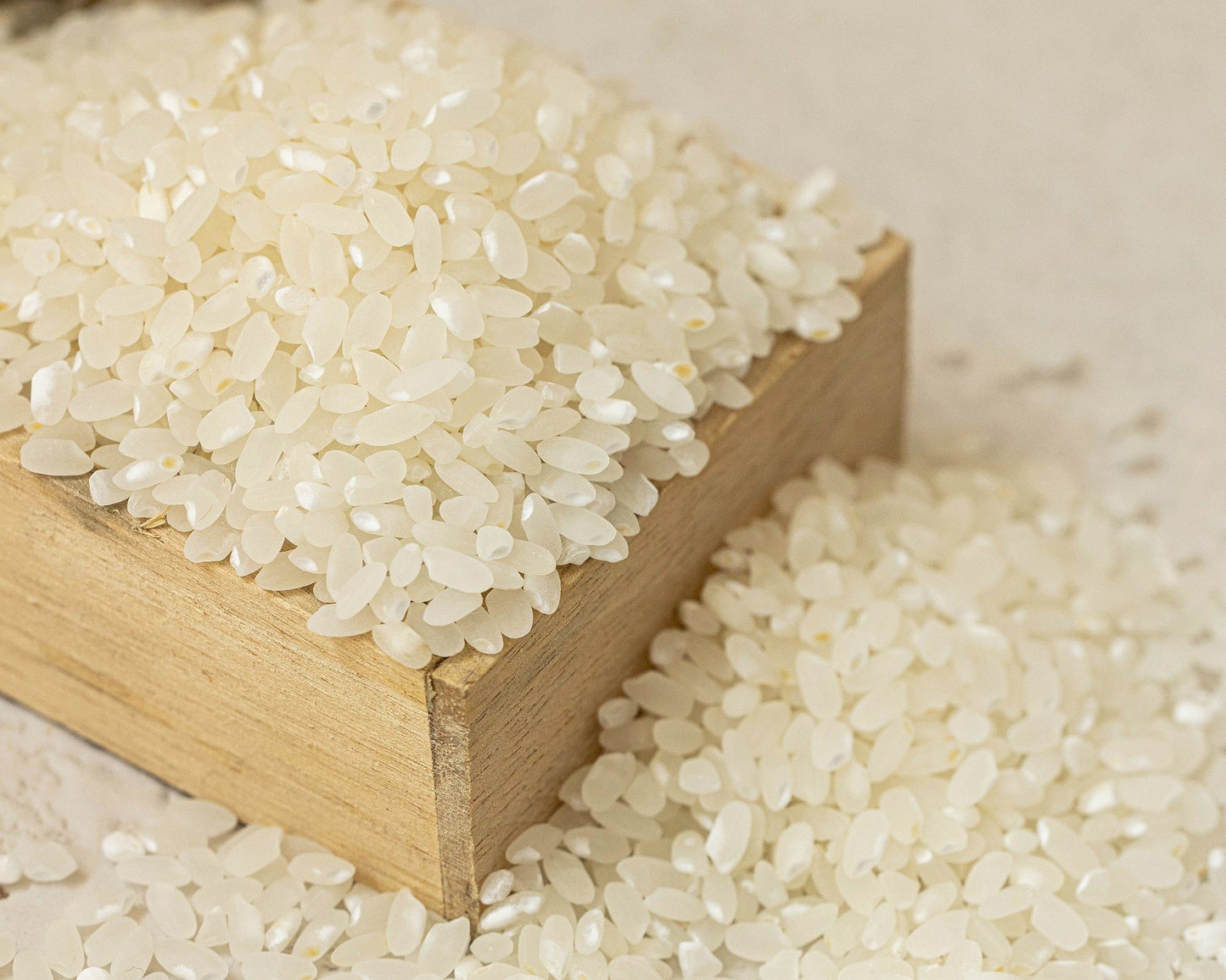 Dynasty Cream ingredients highlight – rice grains symbolizing brightening and nourishing effects.