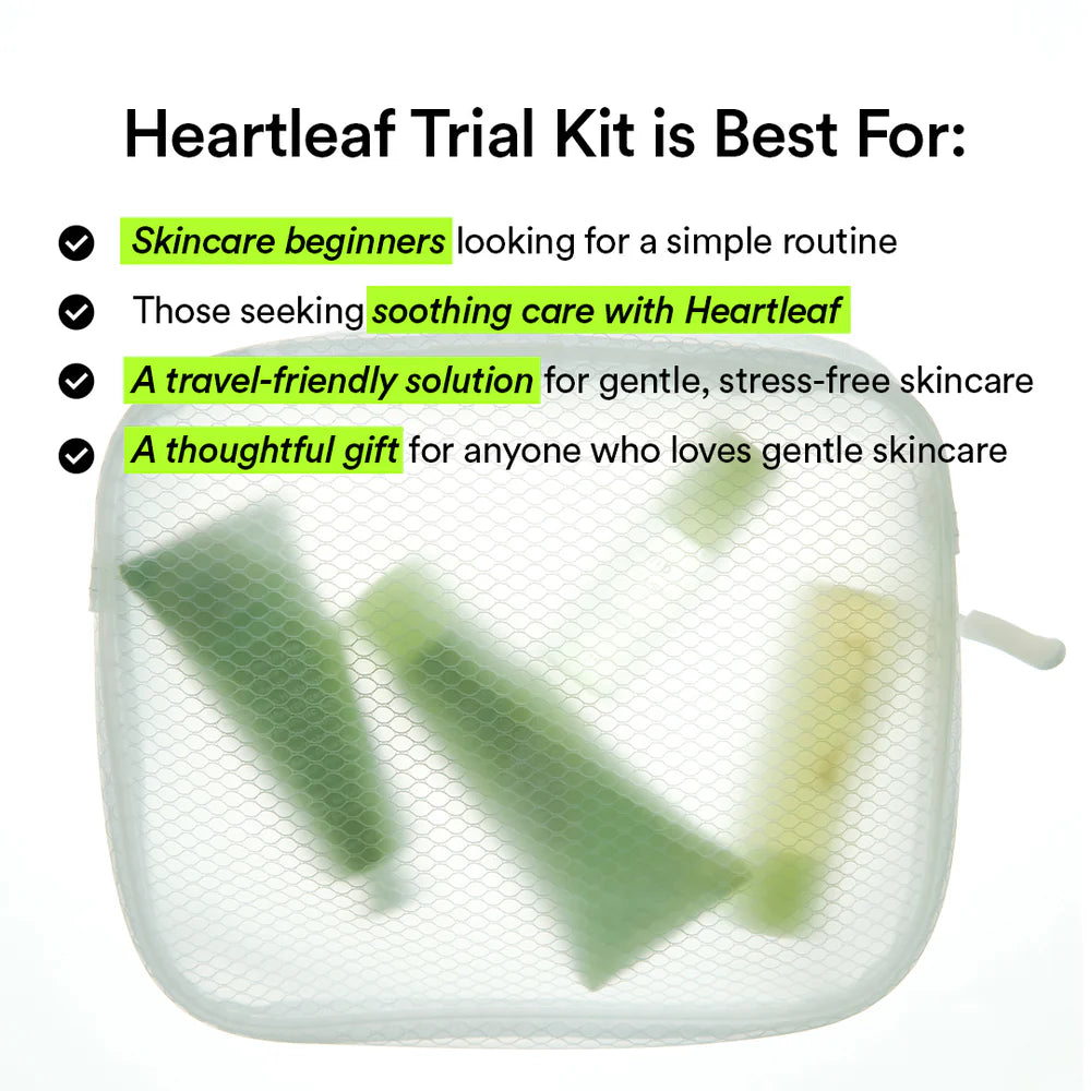 HEARTLEAF CALMING TRIAL KIT (FOAM 30ml+TONER 30ml+SERUM 15ml+CREAM 20ml)
