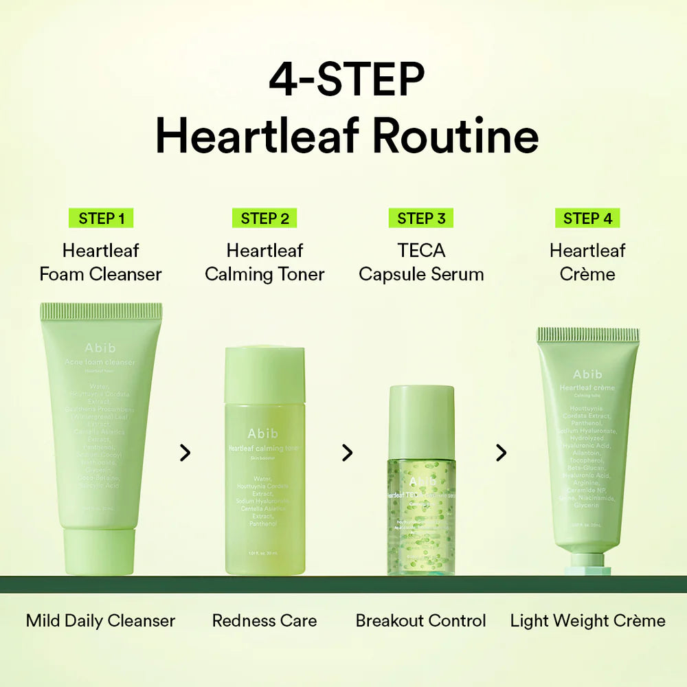 HEARTLEAF CALMING TRIAL KIT (FOAM 30ml+TONER 30ml+SERUM 15ml+CREAM 20ml)