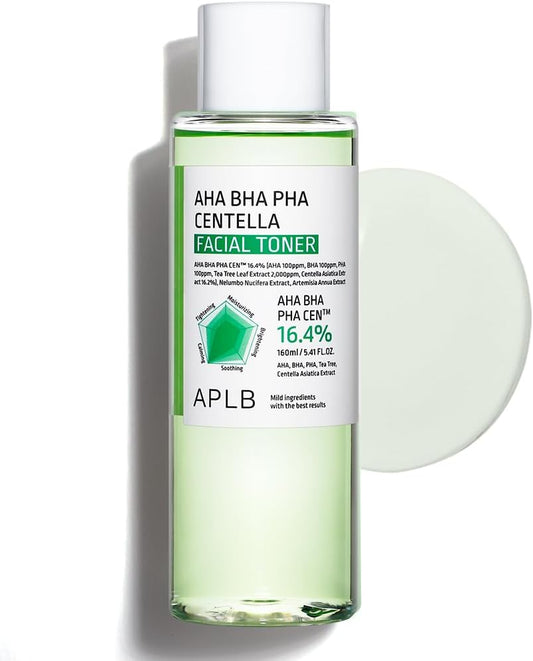 APLB AHA BHA PHA Centella Facial Toner 160ml – Korean K-beau toner for soothing and pore care