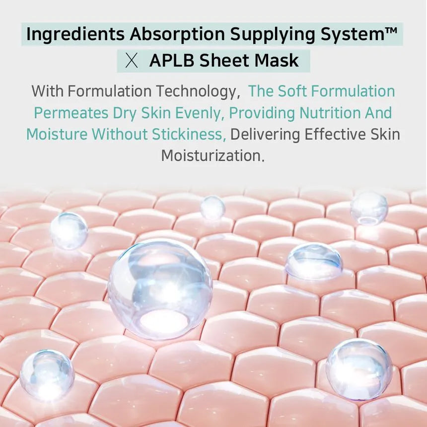 Ingredients Absorption Supplying System graphic—soft formulation permeates evenly to moisturise without stickiness in this K‑Beauty mask.