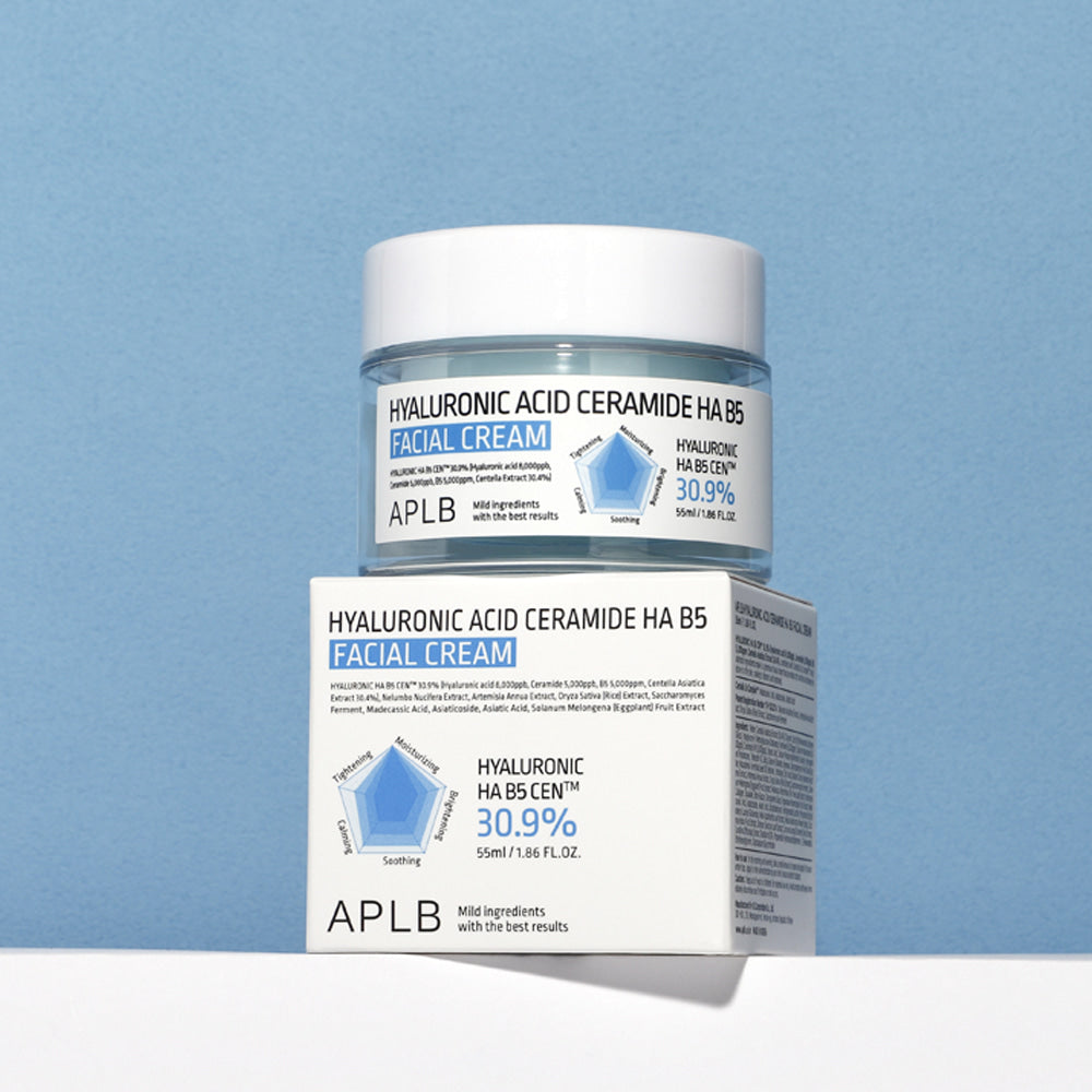 APLB Hyaluronic Acid Ceramide HA B5 Facial Cream jar and box at K-Beau