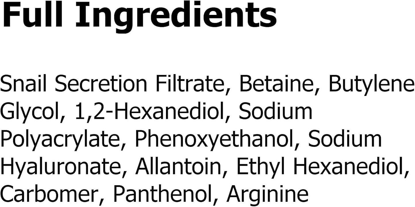 Full INCI list of COSRX Advanced Snail 96 Mucin Power Essence – snail secretion filtrate, betaine, sodium hyaluronate, allantoin, panthenol and more