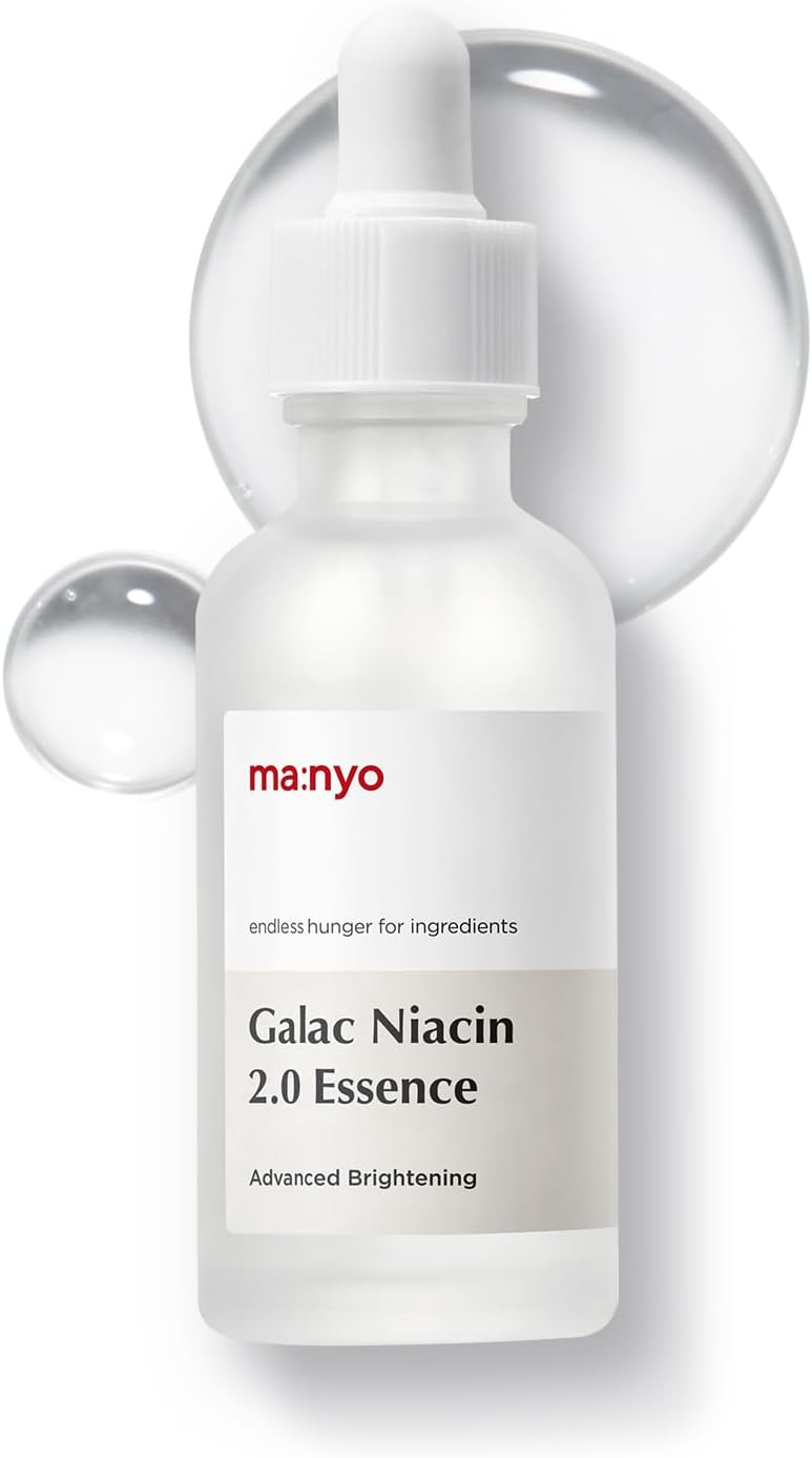 ma:nyo Galac Niacin 2.0 Essence 30ml — brightening serum with Galactomyces ferment + niacinamide; K-Beau hero bottle.