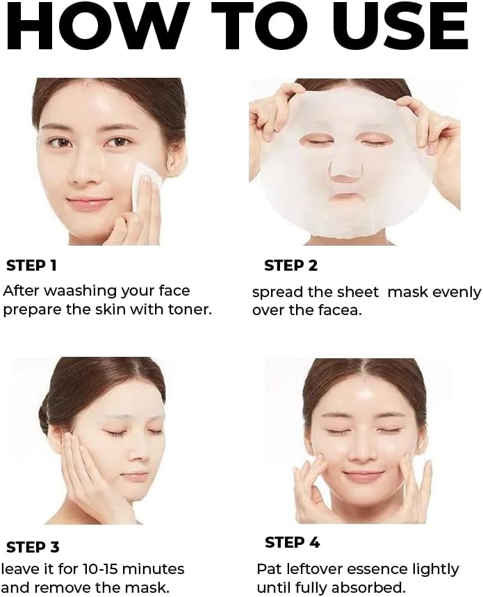 How to use MISSHA Airy Fit Lemon sheet mask – 4-step routine: apply, place, relax, and pat essence – K-beau Korean skincare guide.