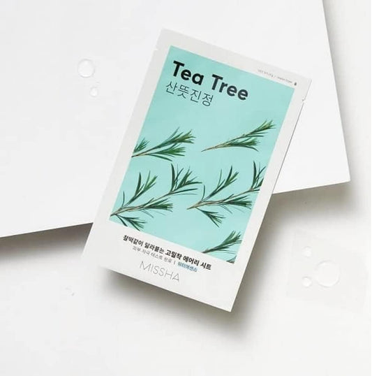 MISSHA Airy Fit Sheet Mask Tea Tree – Korean skincare sheet mask shown on minimal background for fresh calming care