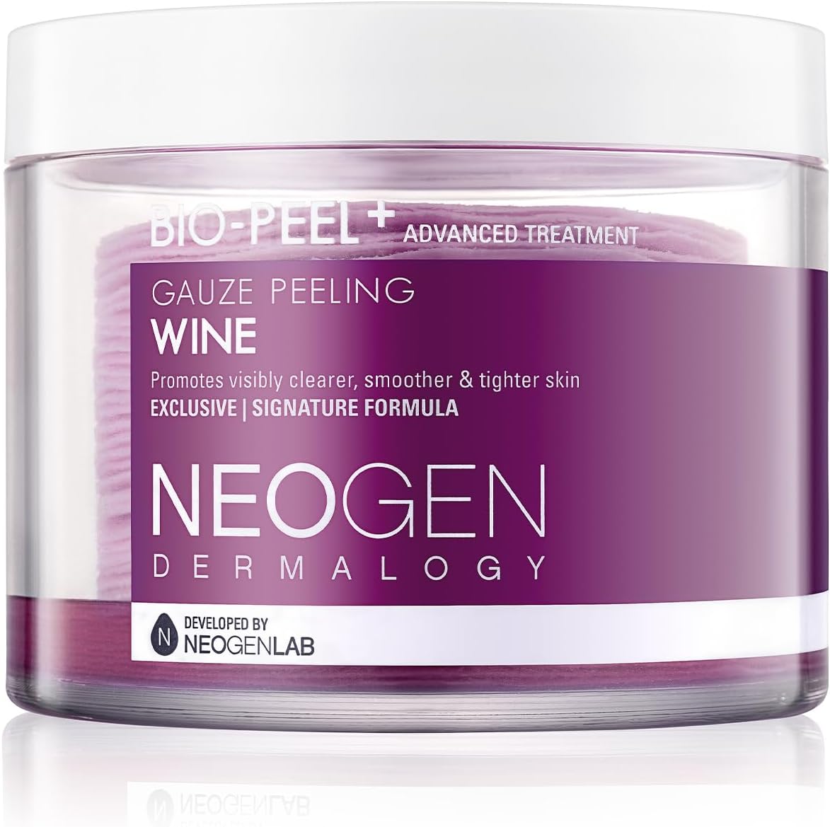 NEOGEN Bio-Peel Gauze Peeling Wine 200ml – jar front, K-Beauty exfoliating wine pads.