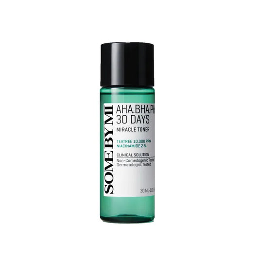 SOME BY MI AHA-BHA-PHA 30 Days Miracle Toner 30ml – K-Beauty exfoliating toner with tea tree and niacinamide.